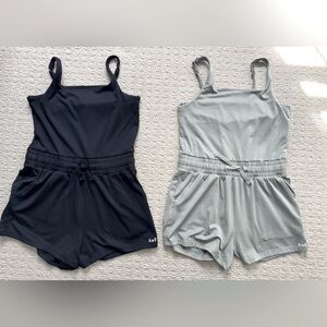 2 Abercrombie Kids Black and Green Rompers